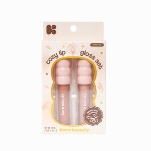 Kara Beauty Cozy Lip Gloss Set Of 2: Pink Parfait & Soft Cocoa NWT In Box
